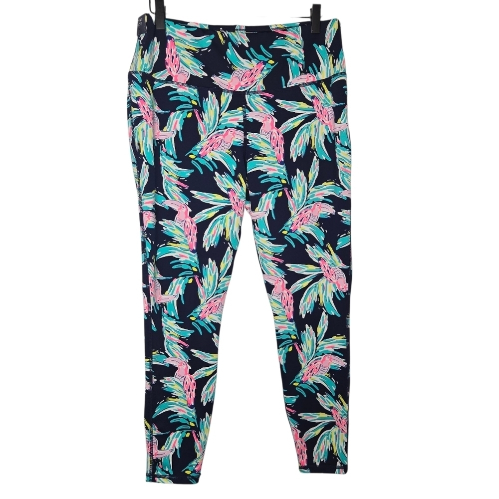 Crown & Ivy Womens Tropical Tucan Print High Rise Cropped Leggings Size Large